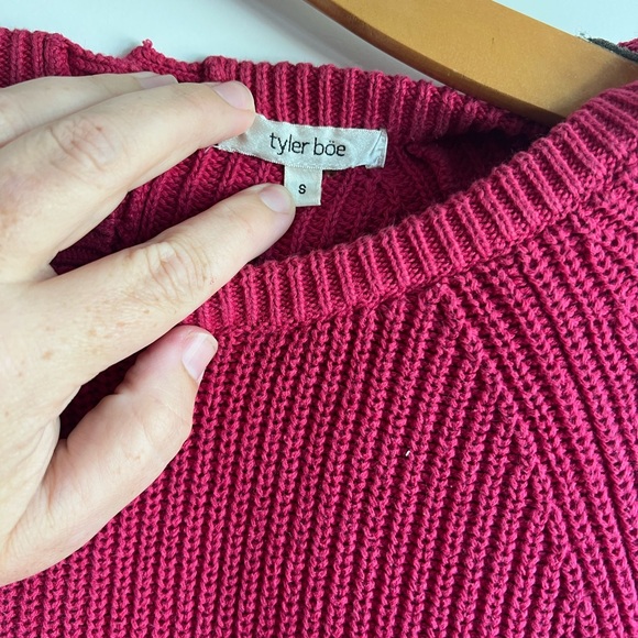 Tyler Boe raspberry sweater small with back button detail ($148) - Picture 3 of 4